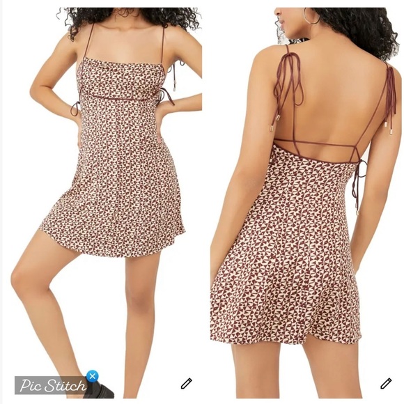 Free People Kai Mini Dress Coffee Combo - Picture 1 of 10